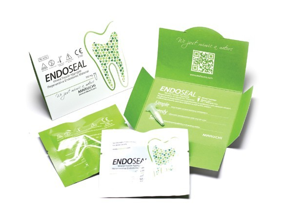 치과 치료에 사용되는 엔도실(ENDOSEAL) 재료 포장 박스와 개별 포장 제품 사진