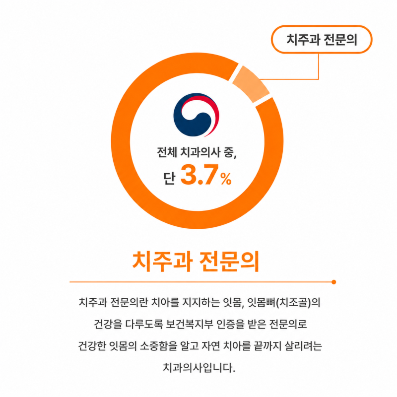 치주과 전문의 비율과 치주과 전문의에 대한 설명을 담은 인포그래픽